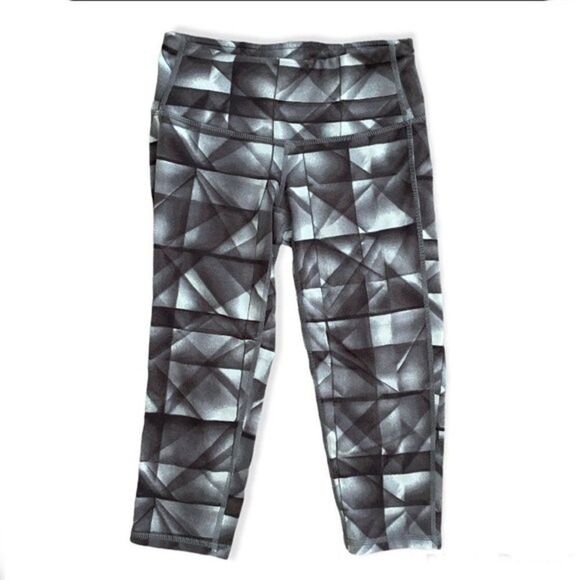 Athleta Gray Abstract‎ Cropped Tights Leggings Size XXS - Picture 1 of 7
